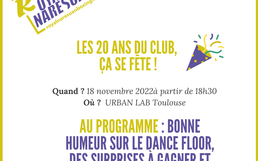 les 20 ans du club, ça se fête!