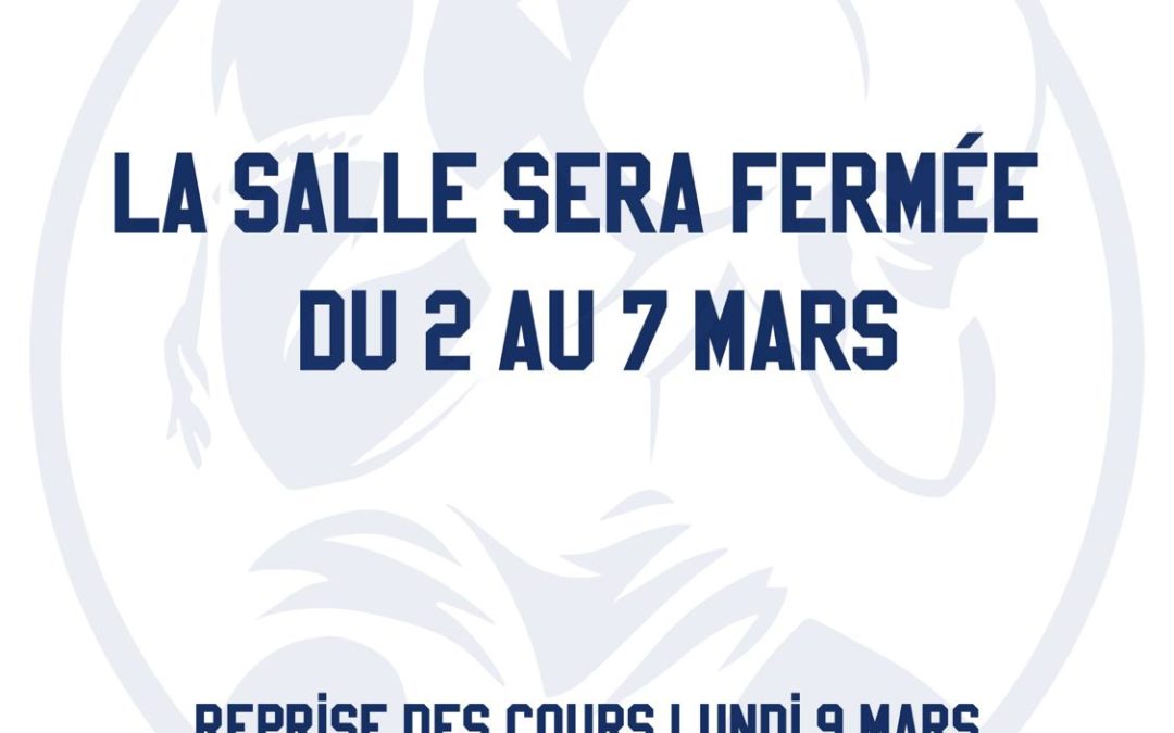 Fermeture des vacances de FEVRIER 2026: